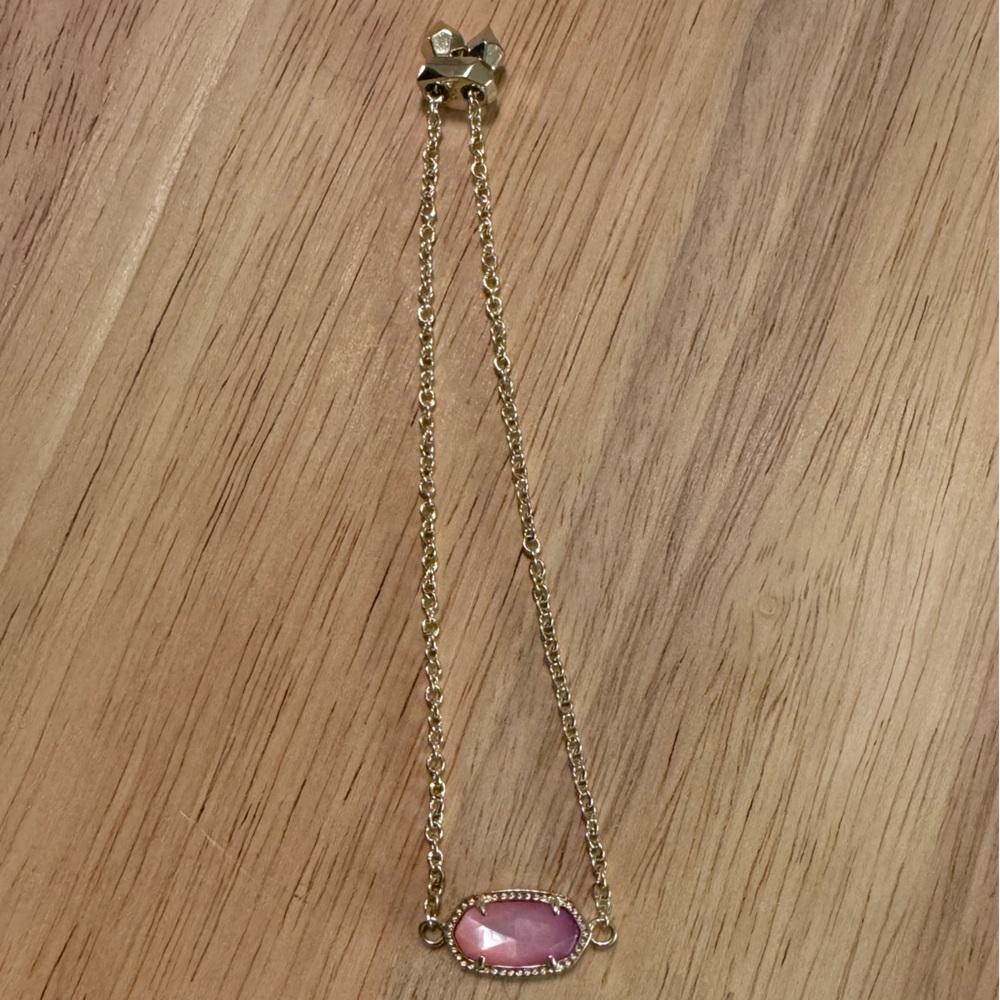 Kendra Scott Elaina Gold Adjustable Chain Bracelet in Pink